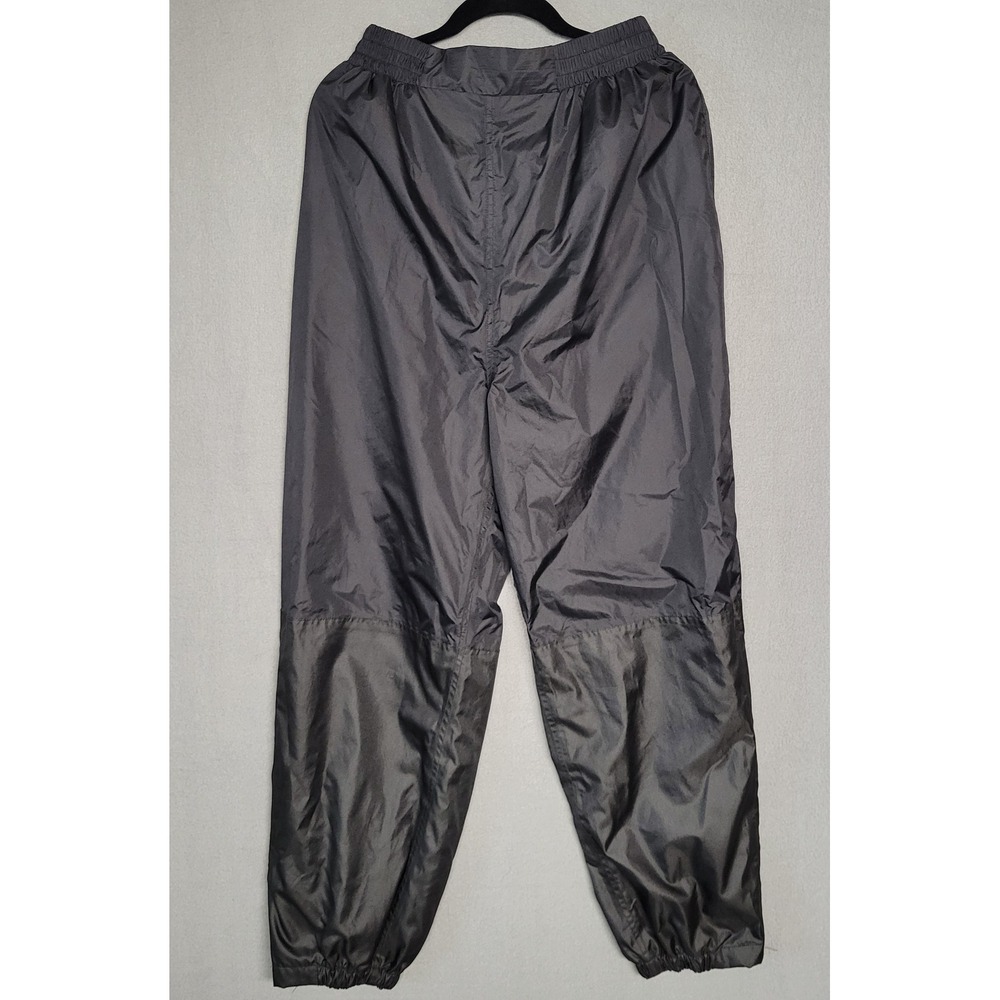 Mossi Black Nylon Rain Pants Sz‎ XL Zippered Leg Openings